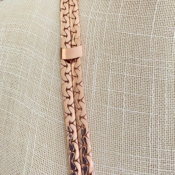 FAC Rose Gold Tone Layered Tassel Sweater Necklace NWT - Picture 3 of 10